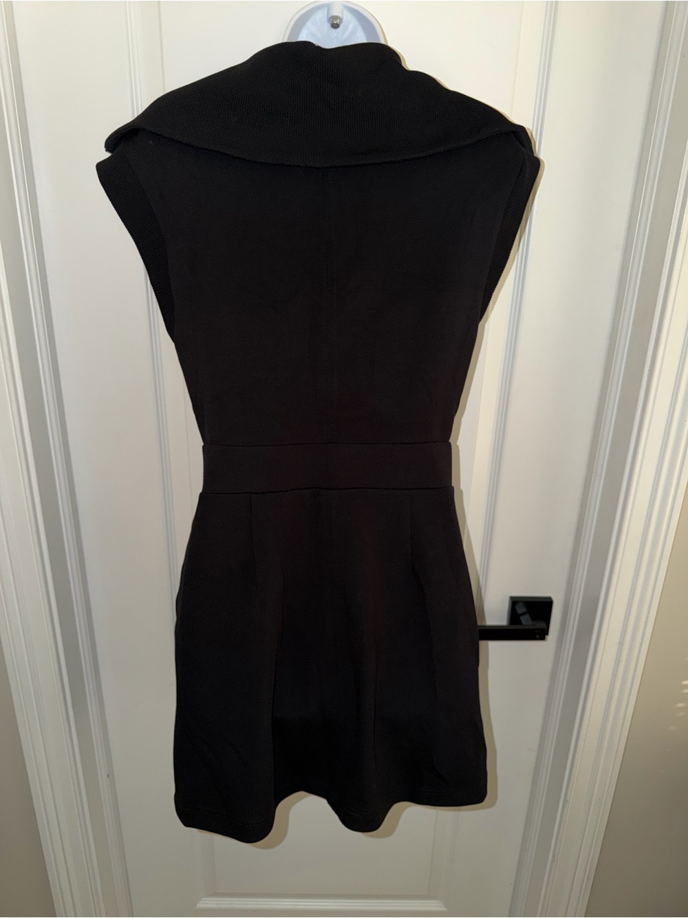 Varley DoubleSoft Black Zip Front Romper Small Sleeveless Collared Athleisure - Picture 5 of 9